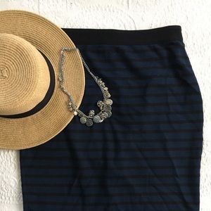 Loft striped jersey knit pencil skirt